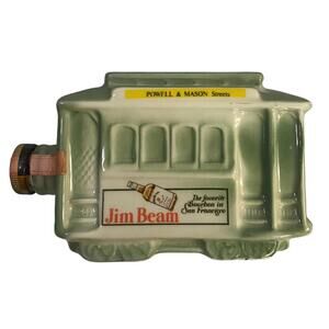 Jim Beam San Francisco Powell & Mason Street Trolley Car Decanter Green